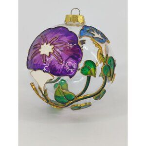 Clear Ornament with Beautiful Flowers and Hummingbirds